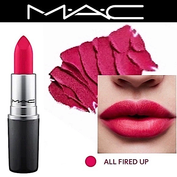 MAC Cosmetics All Fired Up Lipstick - Vibrant Pink - Picture 1 of 7
